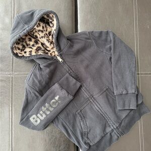 Butter Super Soft Girl’s Black Reversible Hoodie